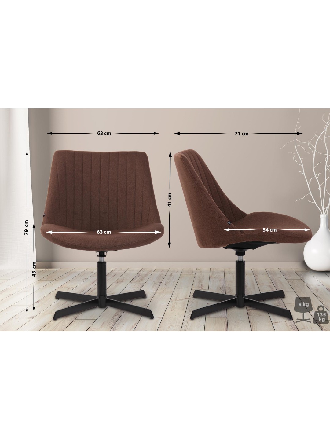 Liggestol Granby, brun