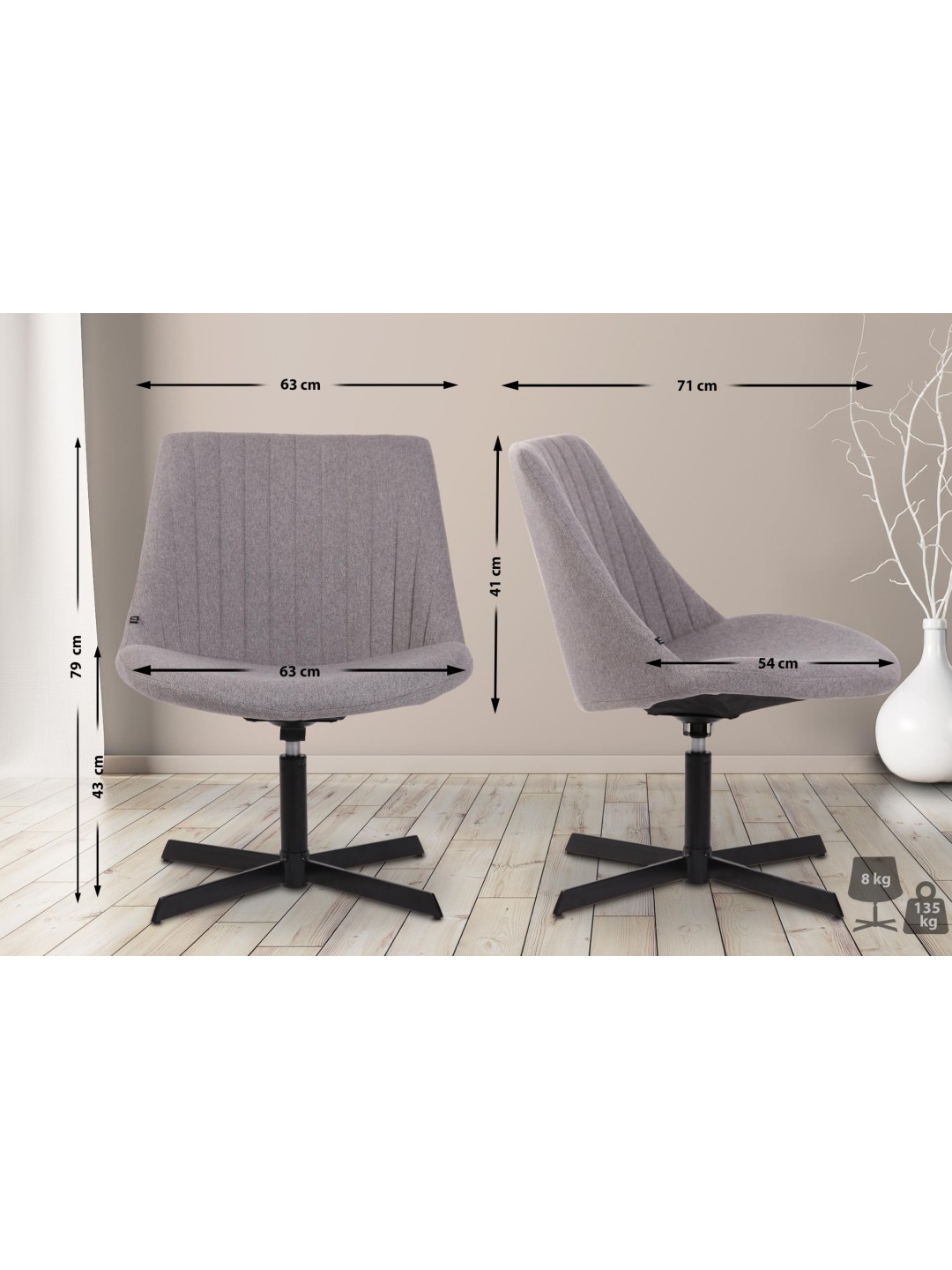 Liggestol Granby, grå