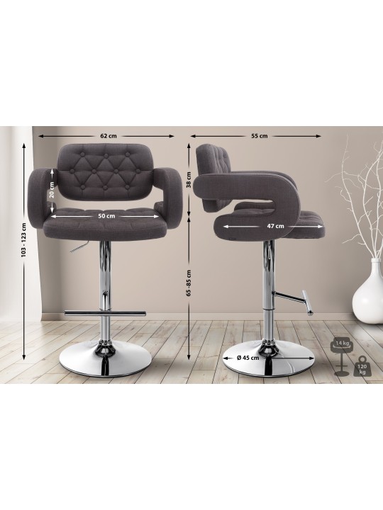 Barstol Dublin STOF C, mørkegrå