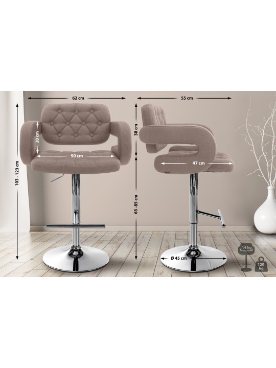 Barstol Dublin STOF C, taupe