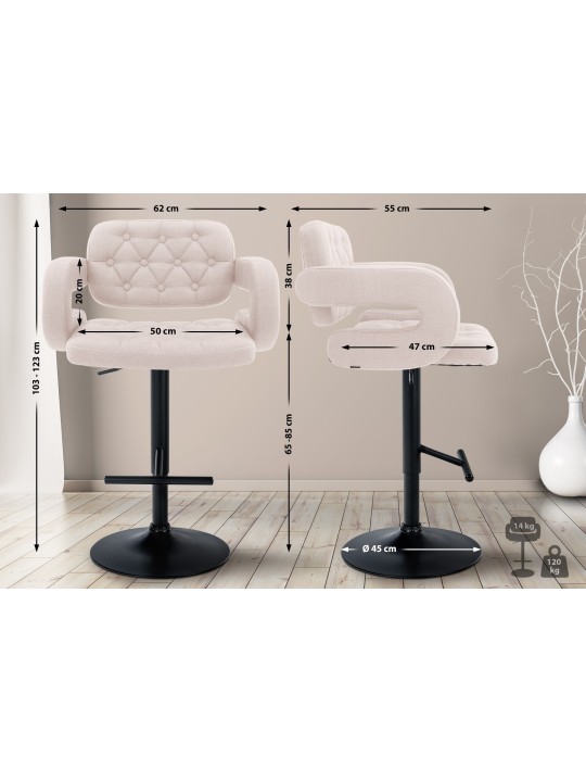 Barstol Dublin STOF, beige Barstol Dublin STOF, beige