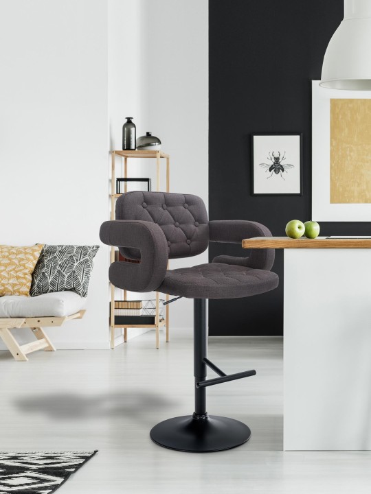 Barstol Dublin STOF, mørkegrå Barstol Dublin STOF, mørkegrå