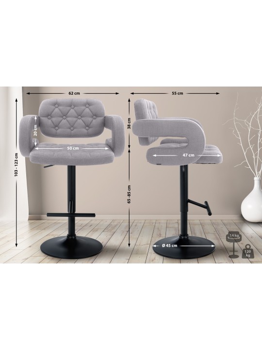 Barstol Dublin STOF, grå