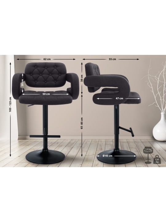 Barstol Dublin STOF, sort