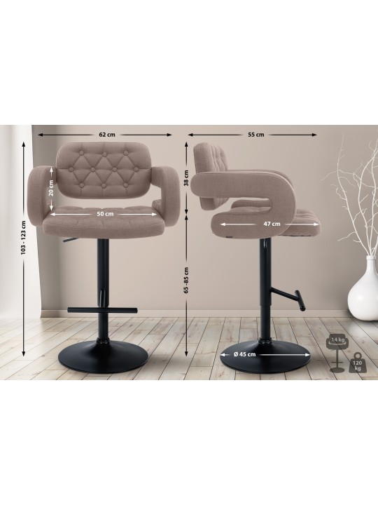 Barstol Dublin STOF, taupe Barstol Dublin STOF, taupe