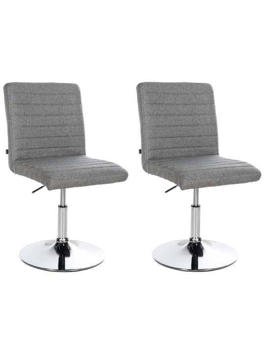 Sæt med 2 spisestuestole Elvas stof, grå