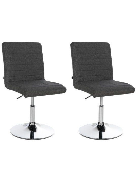 Sæt med 2 spisestuestole Elvas stof, mørkegrå