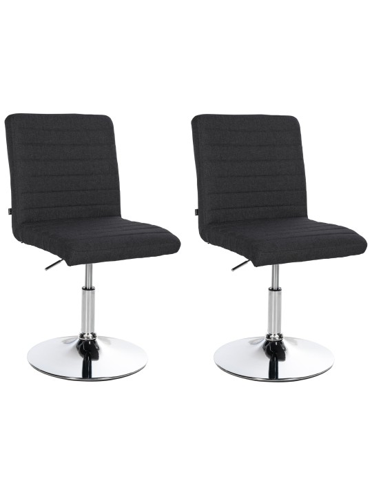 Sæt med 2 spisestuestole Elvas stof, sort