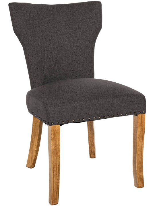 Spisestuestol Zadar stof antik-lys, mørkegrå