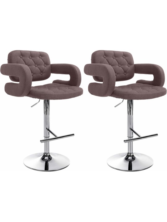 Sæt med 2 barstole Dublin stof C, brun