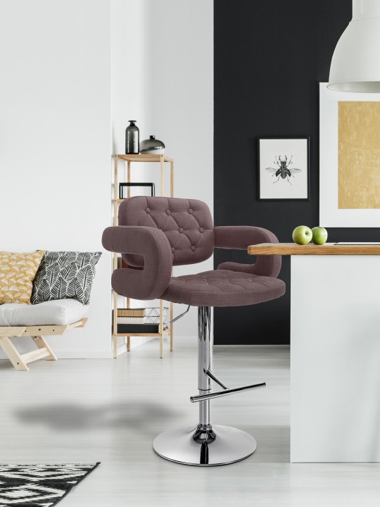 Sæt med 2 barstole Dublin stof C, brun