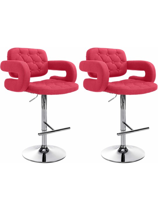 Sæt med 2 barstole Dublin stof C, rød