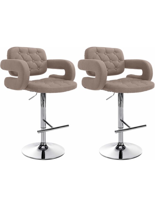 Sæt med 2 barstole Dublin stof C, taupe