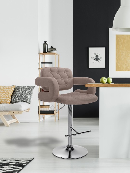 Sæt med 2 barstole Dublin stof C, taupe