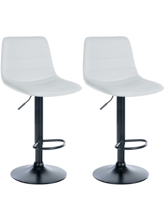 Sæt med 2 barstole Lex imiteret læder B, hvid