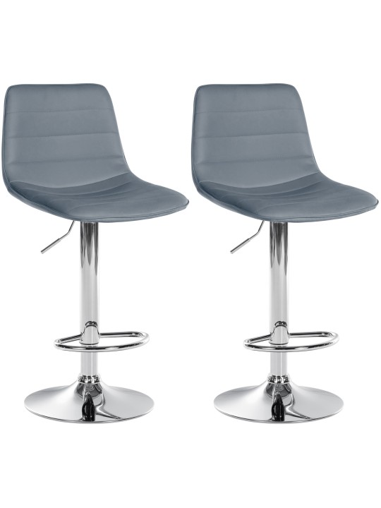 Sæt med 2 barstole Lex imiteret læder C, grå