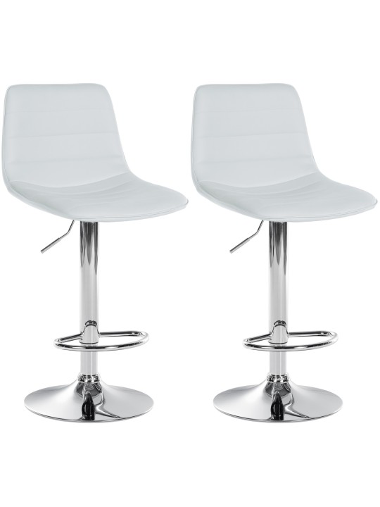 Sæt med 2 barstole Lex imiteret læder C, hvid