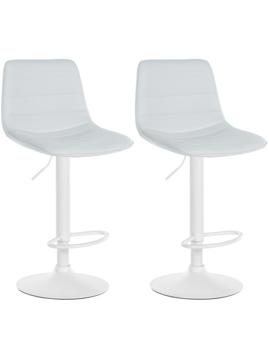 Sæt med 2 barstole Lex imiteret læder W, hvid