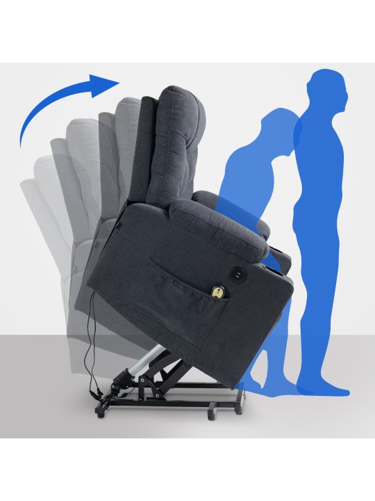 Lænestol Andover stof, mørkegrå