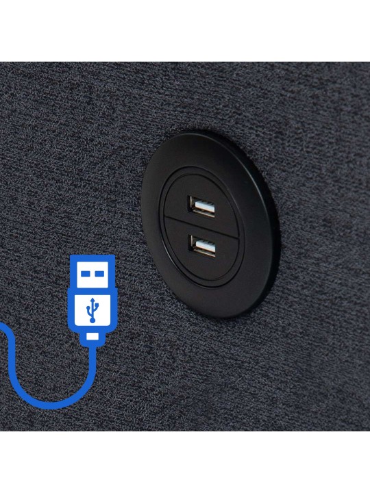 Lænestol Andover stof, mørkegrå