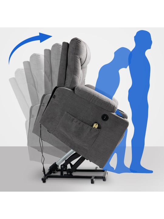 Lænestol Andover stof, grå