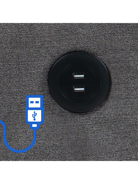 Lænestol Andover stof, grå