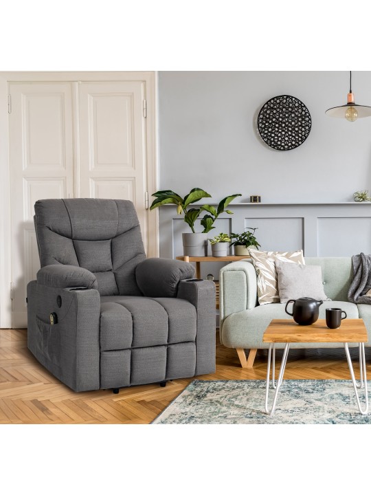 Lænestol Andover stof, grå