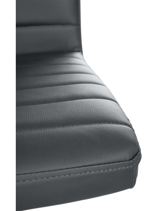 Sæt med 2 spisestuestole Elvas imiteret læder, grå