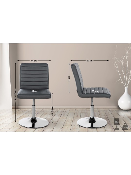 Sæt med 2 spisestuestole Elvas imiteret læder, grå