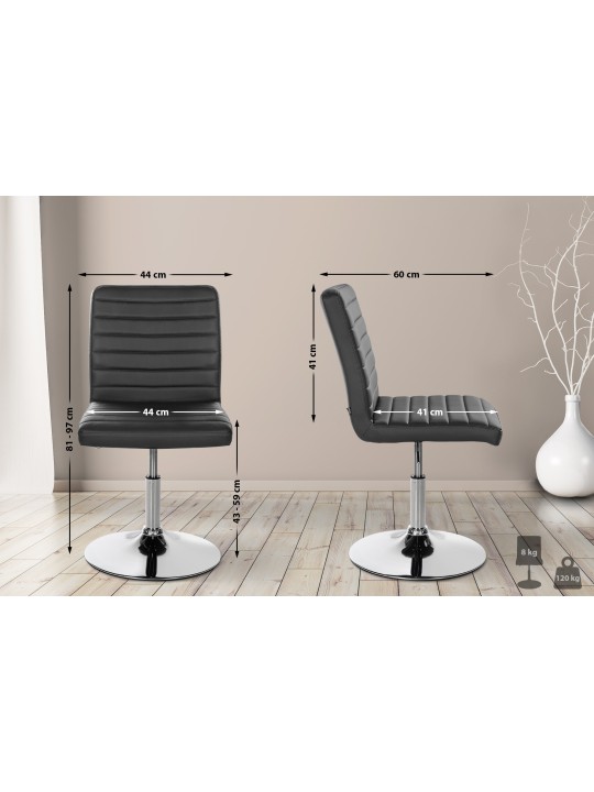 Sæt med 2 spisestuestole Elvas imiteret læder, sort