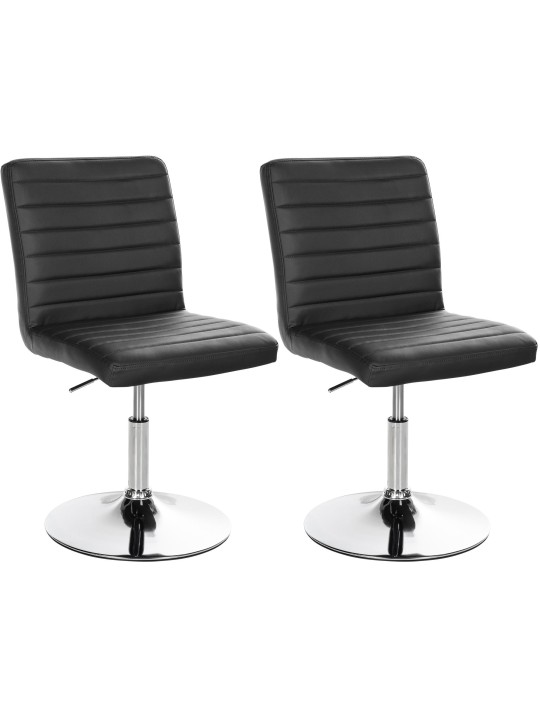 Sæt med 2 spisestuestole Elvas imiteret læder, sort