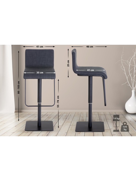 Barstol Limon B stof, mørkegrå