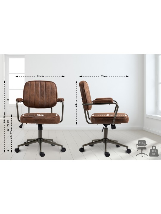 Kontorstol Natrona, cognac