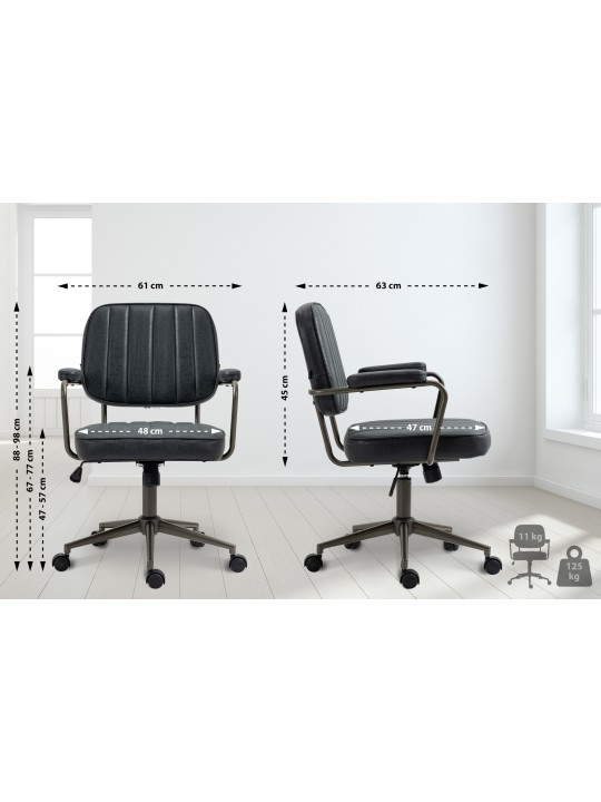 Kontorstol Natrona, antik sort Kontorstol Natrona, antik sort