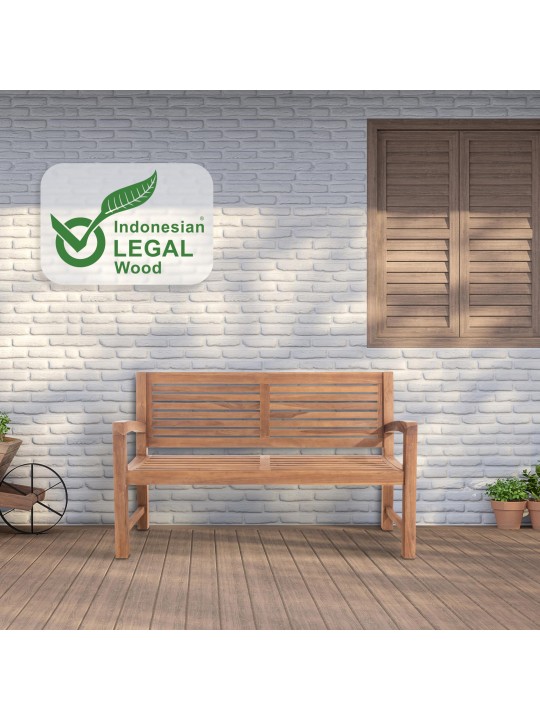 Teak bænk Halden 150 cm, teak Teak bænk Halden 150 cm, teak