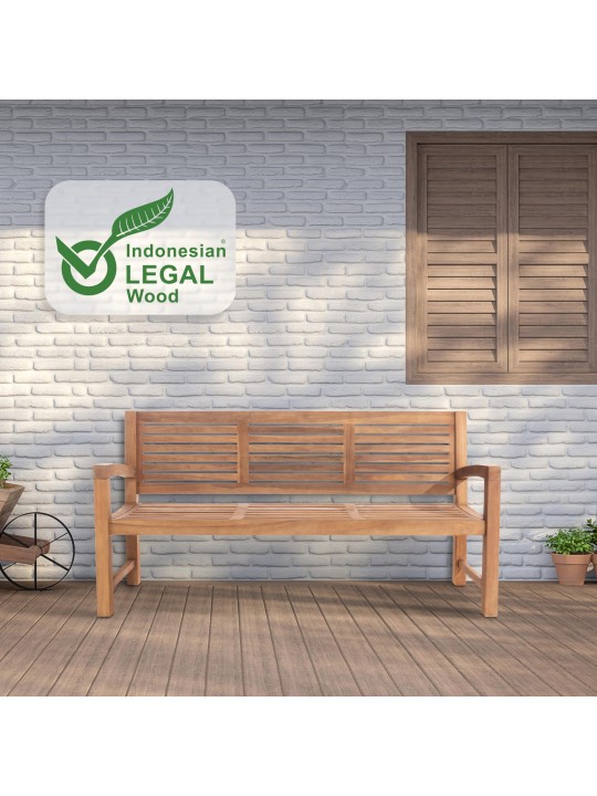 Teak bænk Halden 180 cm, teak