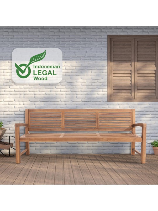 Teak bænk Halden 220 cm, teak