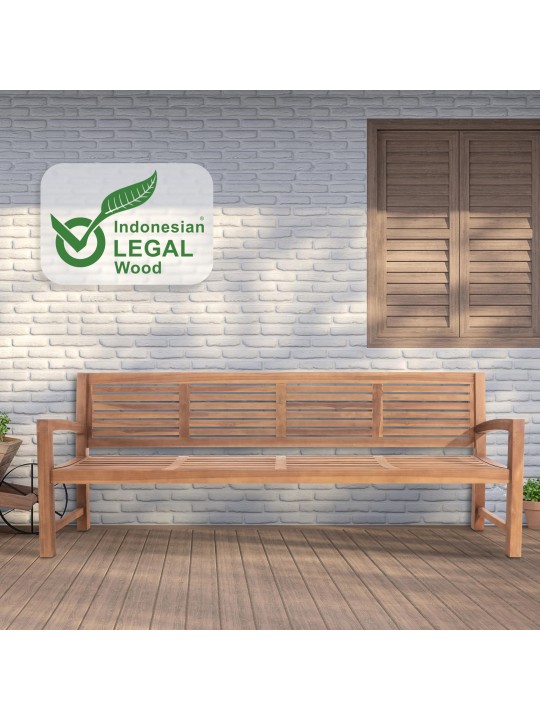 Teak bænk Halden 240 cm, teak