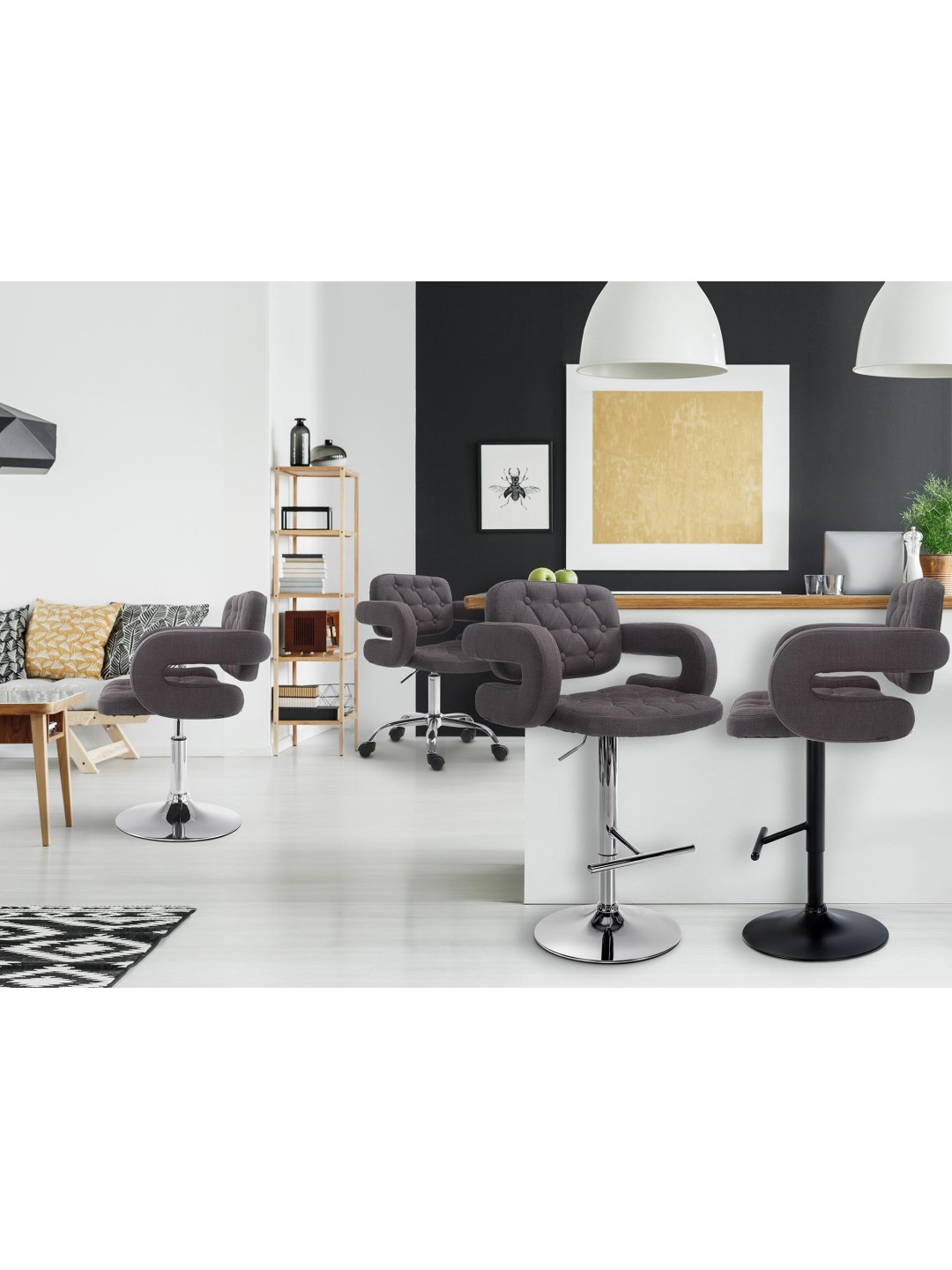 Liggestol Dublin stof, mørkegrå