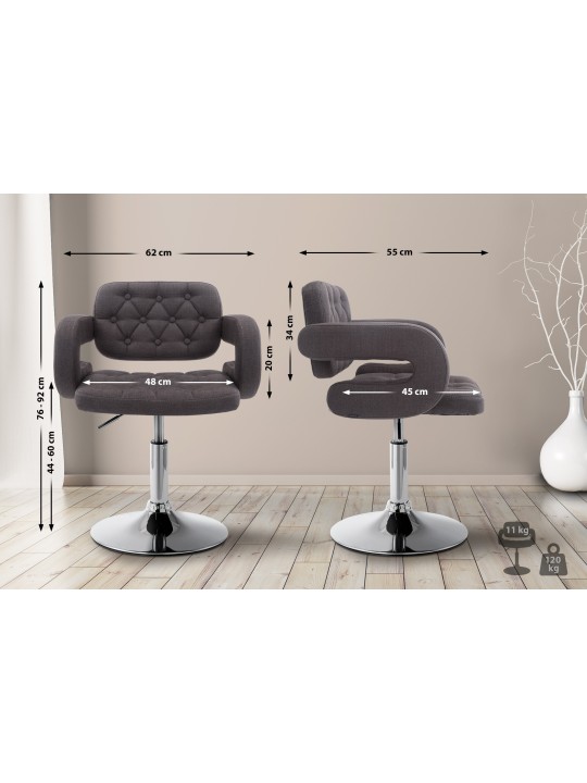 Liggestol Dublin stof, mørkegrå