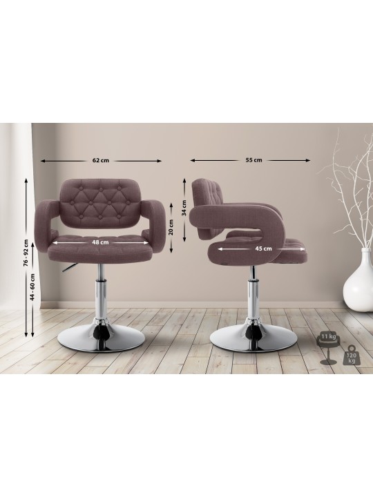 Liggestol Dublin stof, brun