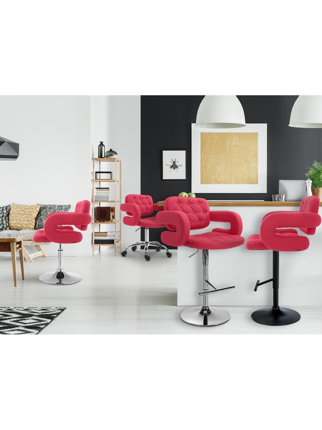 Liggestol Dublin stof, rød