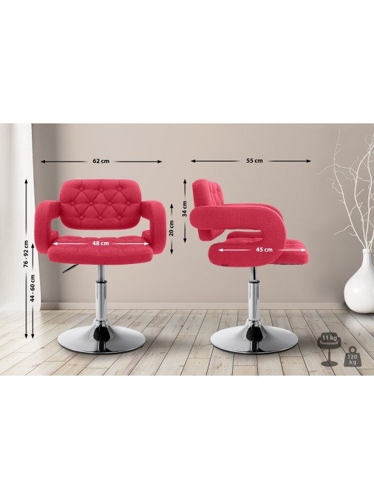 Liggestol Dublin stof, rød