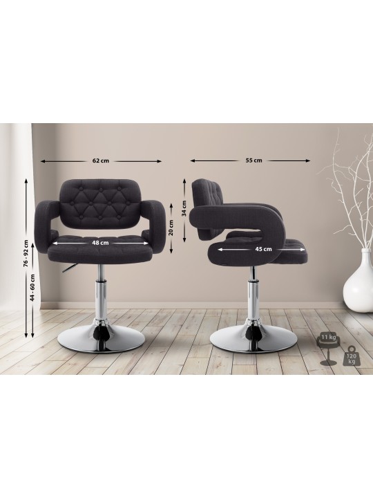 Liggestol Dublin stof, sort