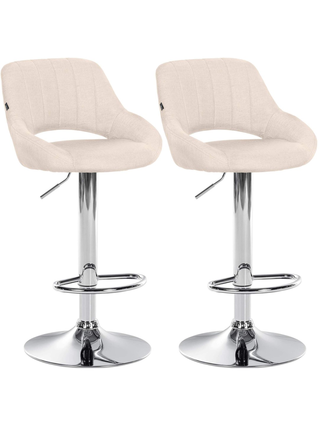 Sæt med 2 barstole Milet stof C, creme