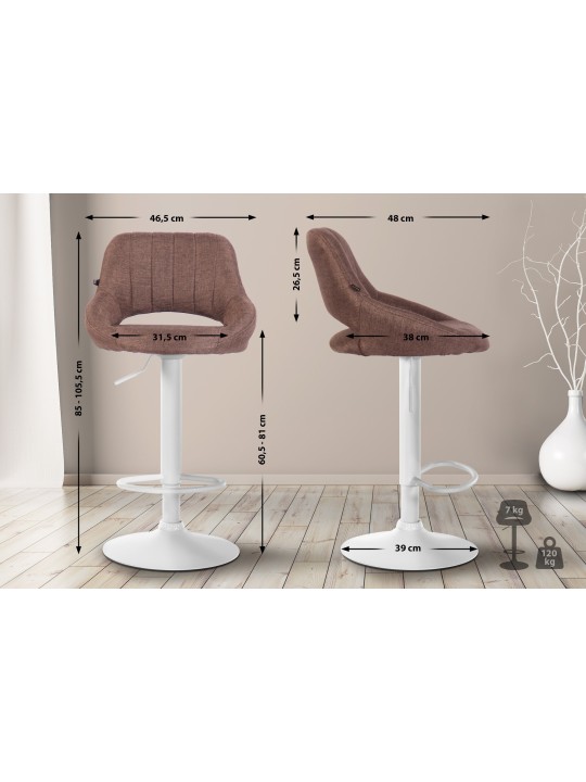 Sæt med 2 barstole Milet stof W, brun