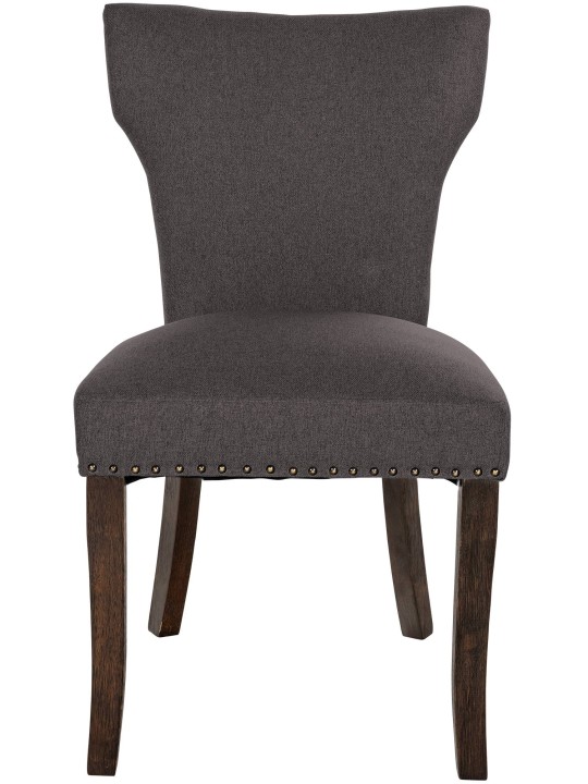 Sæt med 2 spisestuestole Zadar stof antik-mørk, mørkegrå Sæt med 2 spisestuestole Zadar stof antik-mørk, mørkegrå