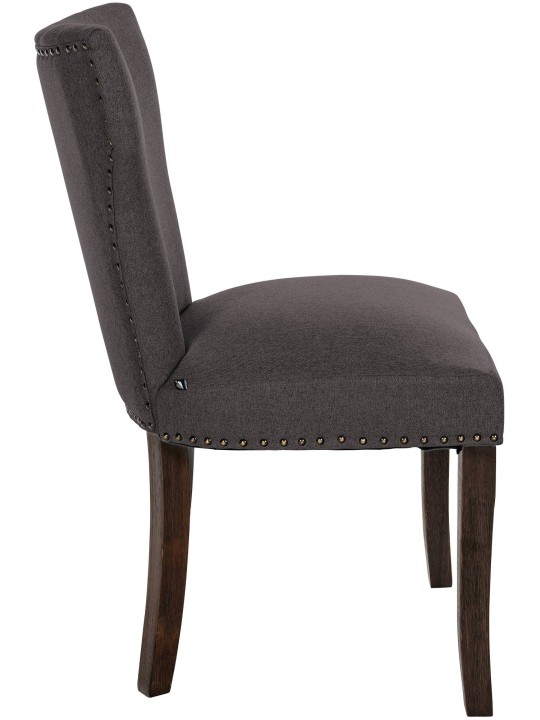 Sæt med 2 spisestuestole Zadar stof antik-mørk, mørkegrå Sæt med 2 spisestuestole Zadar stof antik-mørk, mørkegrå