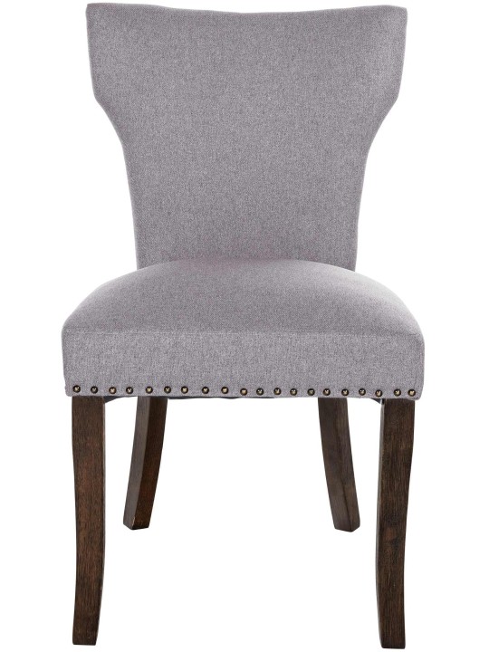 Sæt med 2 spisestuestole Zadar stof antik-mørk, grå Sæt med 2 spisestuestole Zadar stof antik-mørk, grå