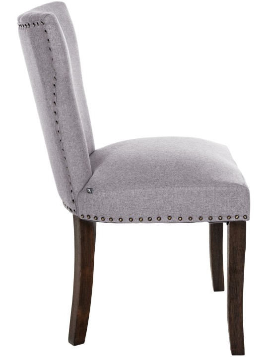 Sæt med 2 spisestuestole Zadar stof antik-mørk, grå Sæt med 2 spisestuestole Zadar stof antik-mørk, grå